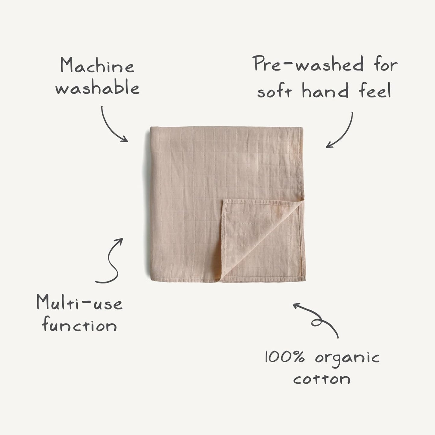Muslin Baby Swaddle Blanket | 100% Organic Cotton (Sage)