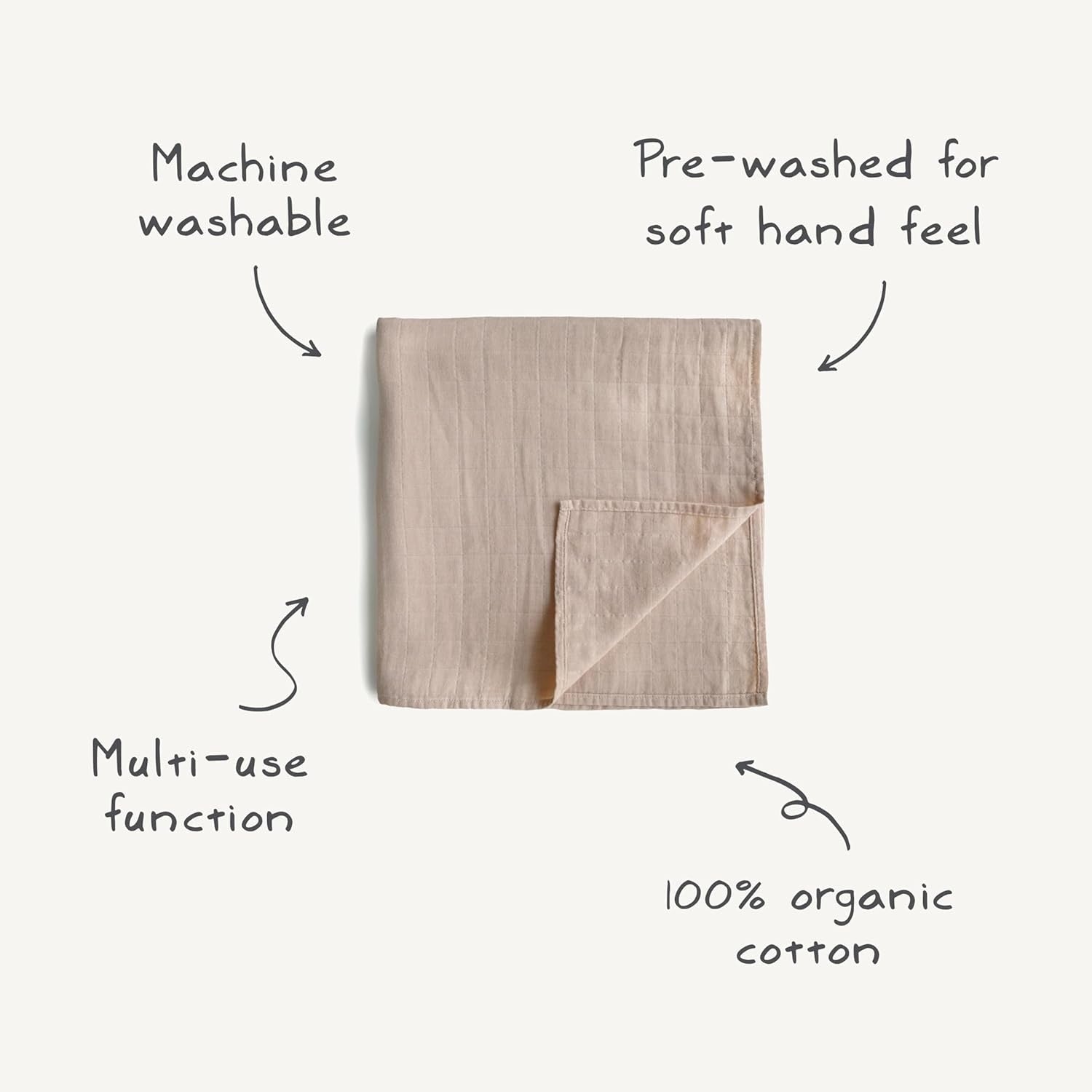 Muslin Baby Swaddle Blanket | 100% Organic Cotton (Sage)