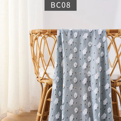 Happy Flute 1Pc 120*110CM Muslin Blanket Newborn Cotton Baby Swaddle Towel Baby Warp Bath Towel Cotton 70%Bamboo+30%Cotton