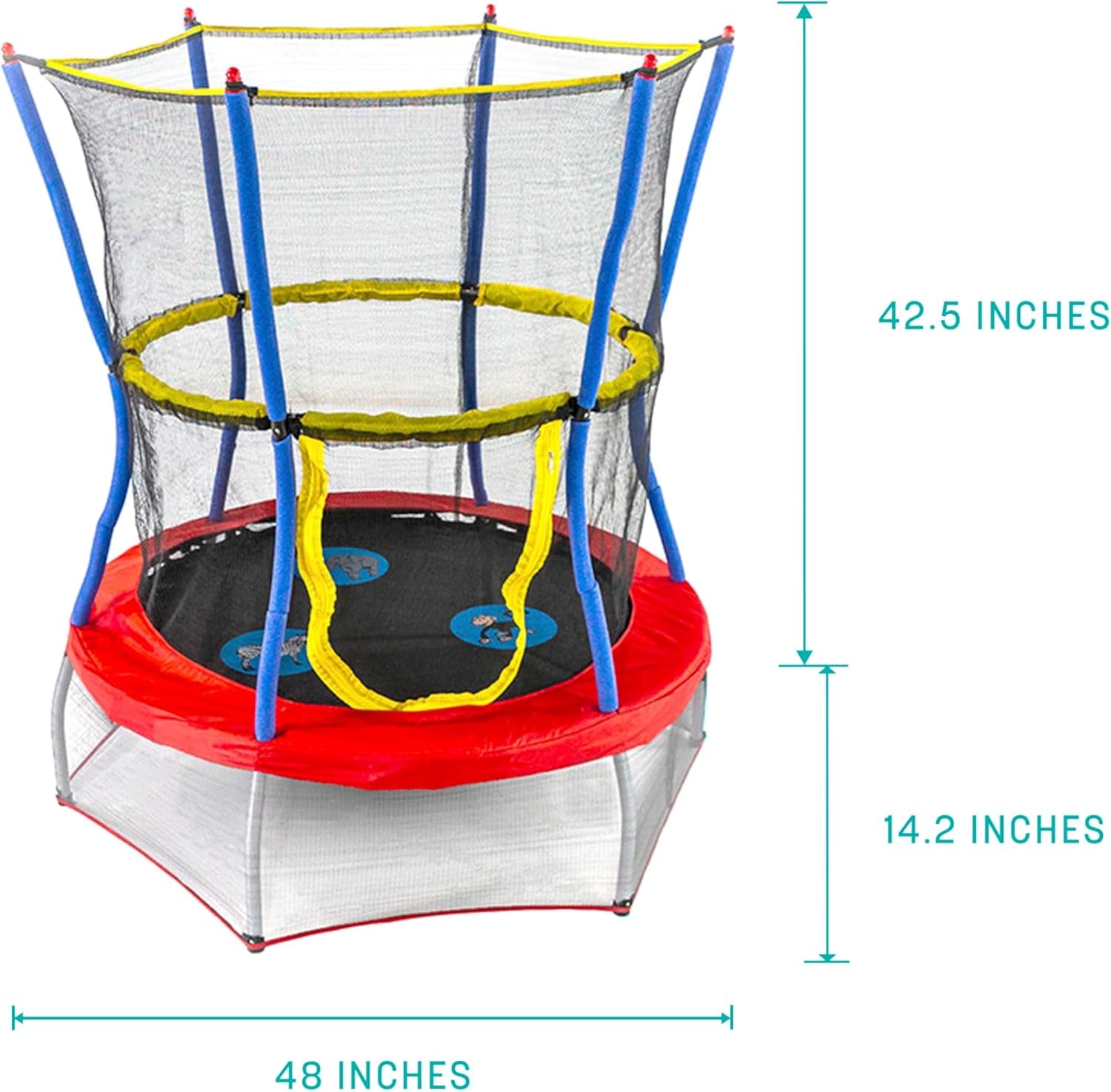 Compact Trampoline with Safety Enclosure Net