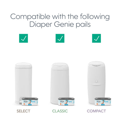 Diaper Pail Square Refills, Unscented, Holds up to 1080 Newborn Diapers, 1 Pack