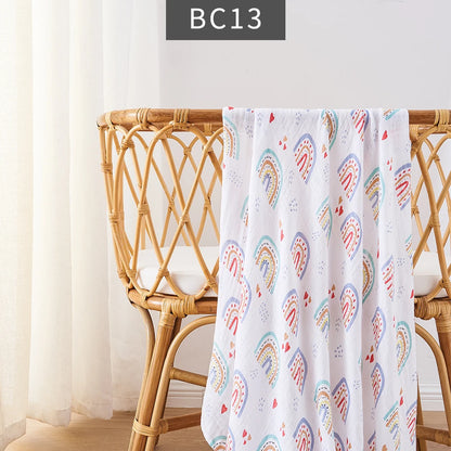 Happy Flute 1Pc 120*110CM Muslin Blanket Newborn Cotton Baby Swaddle Towel Baby Warp Bath Towel Cotton 70%Bamboo+30%Cotton