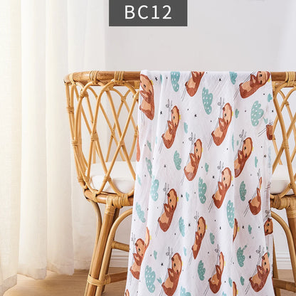 Happy Flute 1Pc 120*110CM Muslin Blanket Newborn Cotton Baby Swaddle Towel Baby Warp Bath Towel Cotton 70%Bamboo+30%Cotton