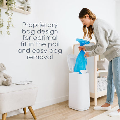 Diaper Pail Easy Roll Refill with 30 Bags, Holds up to 1410 Newborn Diapers