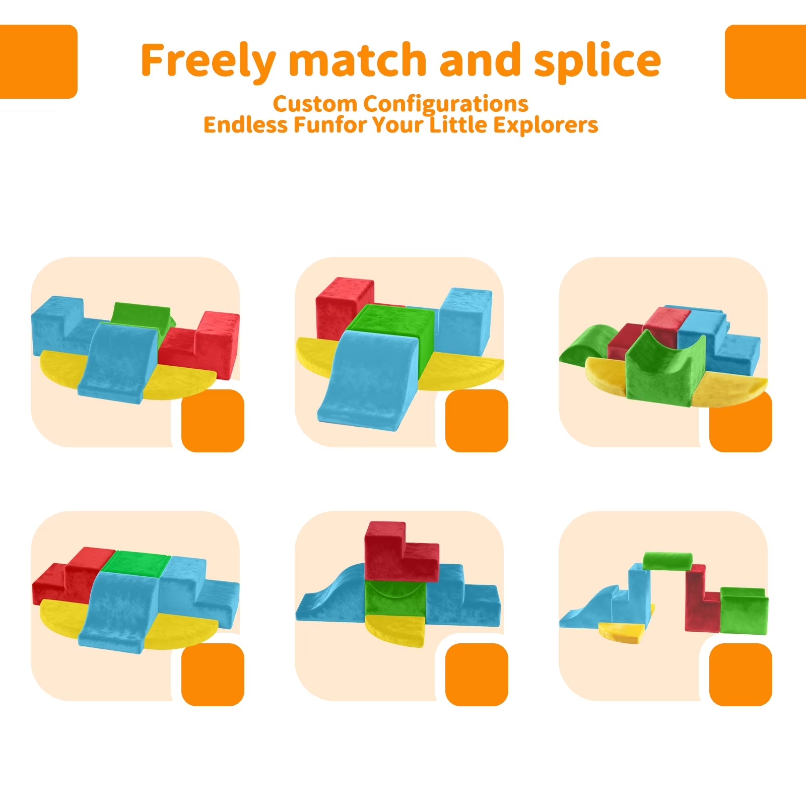 Toddler Climbing Toys: 7-Piece Indoor Soft Play Foam Block Set with PU Leather for Climbing, Crawling, and Sliding Activities