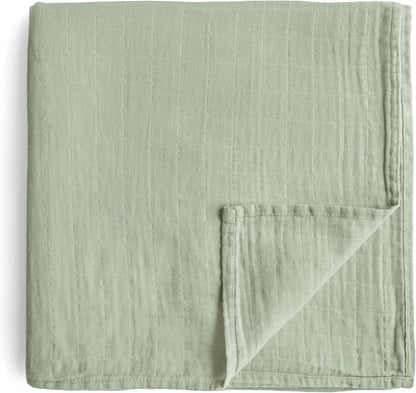 Muslin Baby Swaddle Blanket | 100% Organic Cotton (Sage)