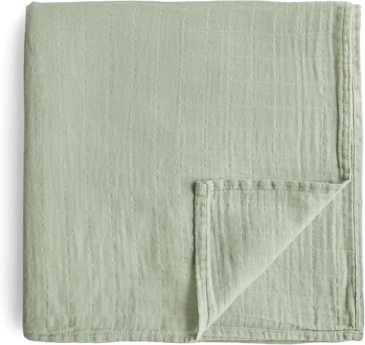 Muslin Baby Swaddle Blanket | 100% Organic Cotton (Sage)