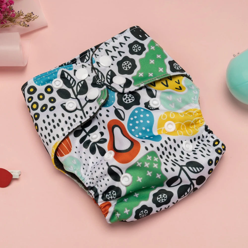Newborn Diapers Washable Reusable Waterproof Diaper for Newborns 0-3 Months Bamboo Charcoal Double Inner Gusset Baby Item