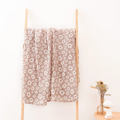 Happy Flute 1Pc 120*110CM Muslin Blanket Newborn Cotton Baby Swaddle Towel Baby Warp Bath Towel Cotton 70%Bamboo+30%Cotton