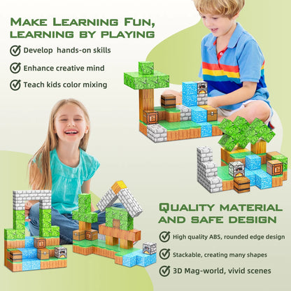 Magnetic Building Blocks - STEM Educational Toy for Children Ages 4-13, Ideal Gift for Boys and Girls, Fidget and Sensory Play