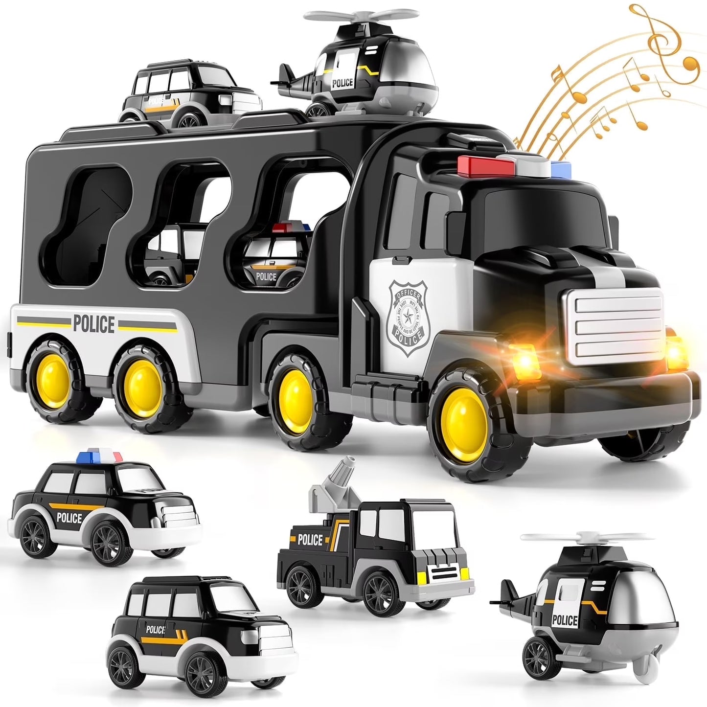 Police Truck Toy Set for Boys Aged 2-6, Ideal Gift for Toddlers and Young Children