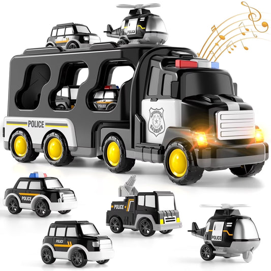 Police Truck Toy Set for Boys Aged 2-6, Ideal Gift for Toddlers and Young Children