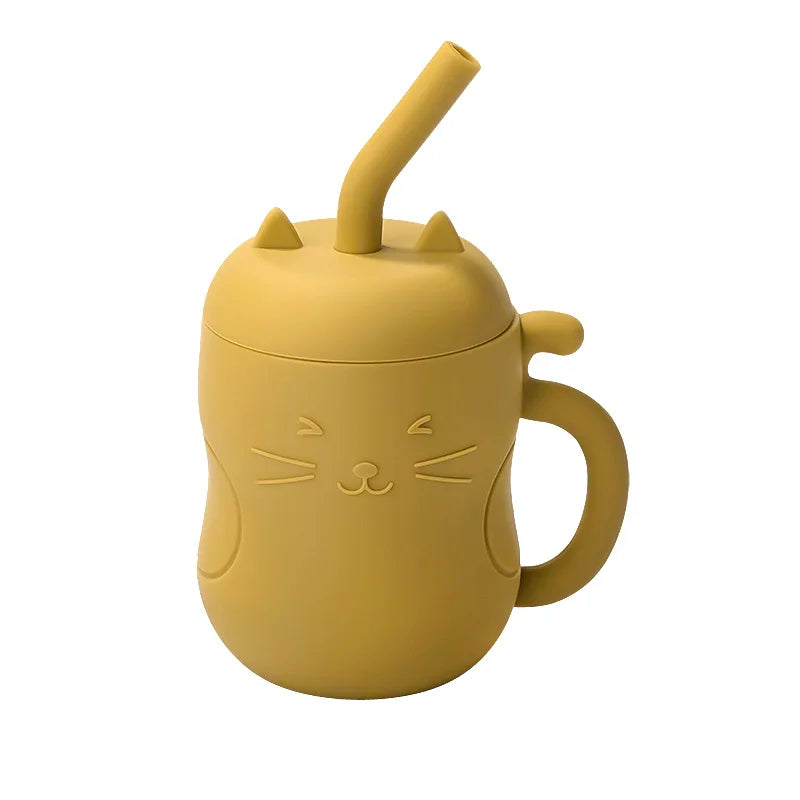 1Pcs Baby Silicone Straw Cup Portable Storage Snack Container Feeding Cup Kids Leakproof Learning Drink Cup