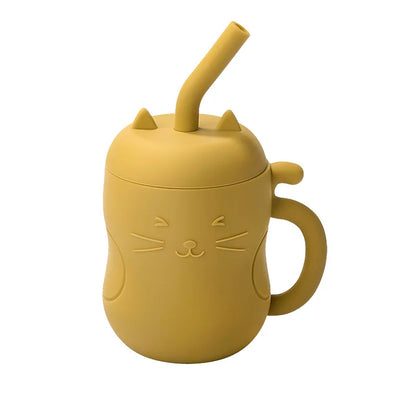 1Pcs Baby Silicone Straw Cup Portable Storage Snack Container Feeding Cup Kids Leakproof Learning Drink Cup