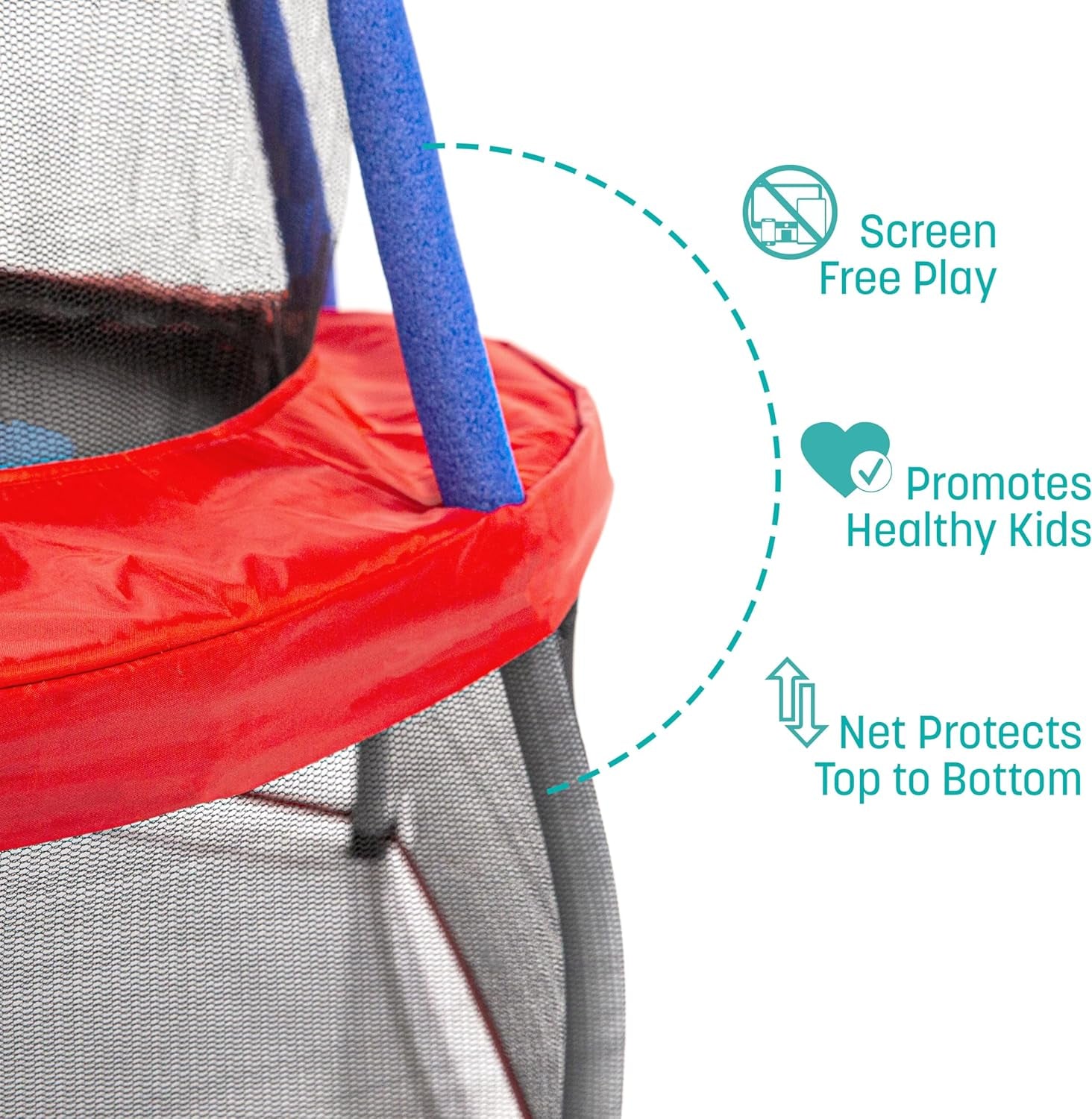 Compact Trampoline with Safety Enclosure Net