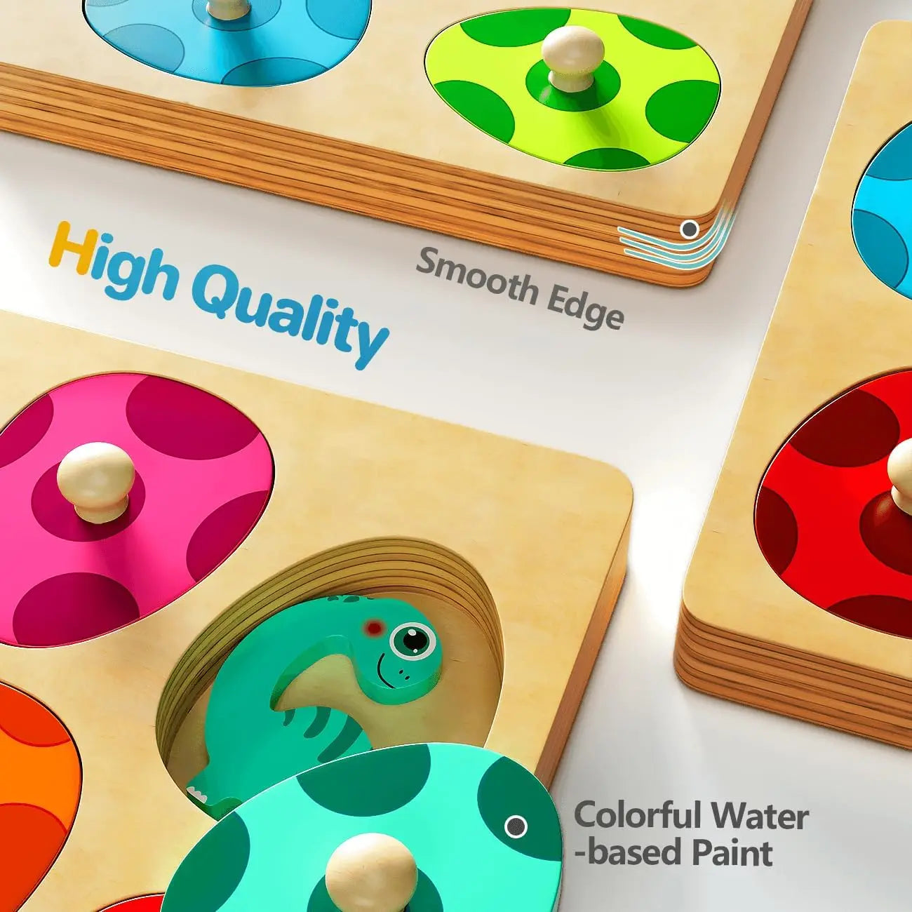 Montessori Wooden Dinosaur Match Egg Puzzles - Educational Toys for Toddlers and Preschoolers, Ideal Birthday Gifts