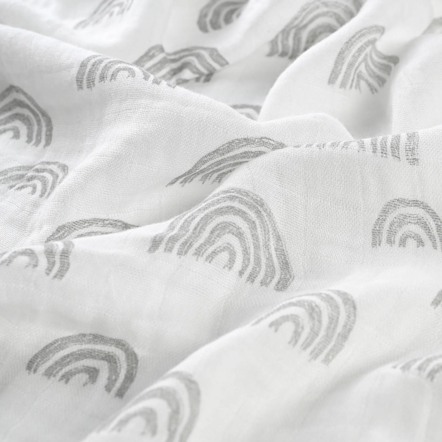 Muslin Organic Cotton Swaddle Blankets 6-Pack for Newborn Infant Boys Girls 27 X 27", Grey Star
