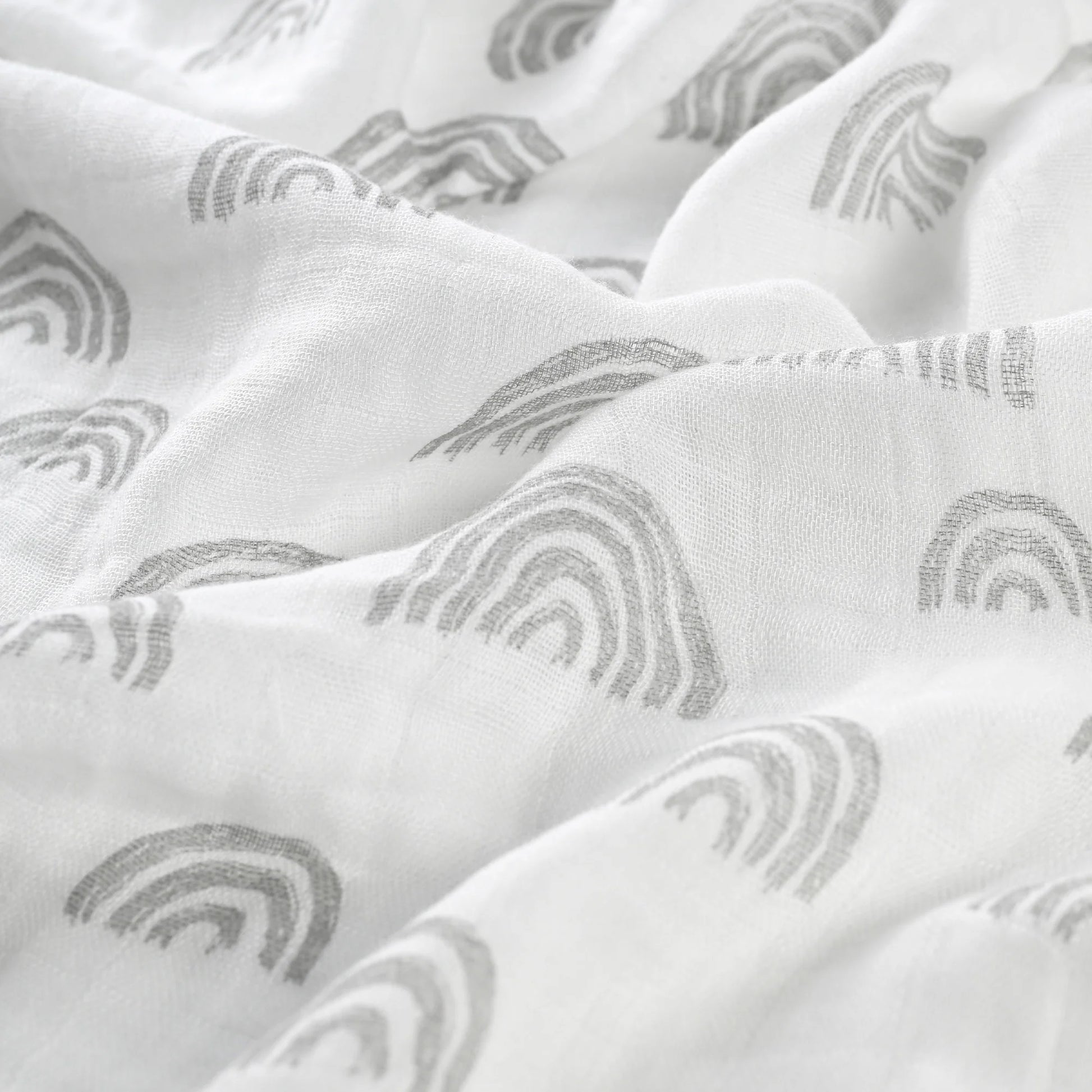 Muslin Organic Cotton Swaddle Blankets 6-Pack for Newborn Infant Boys Girls 27 X 27", Grey Star