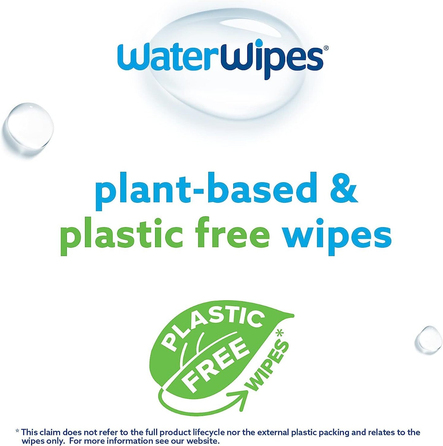 Waterwipes Plastic-Free Original Baby Wipes, 99.9% Water Based Wipes, Unscented