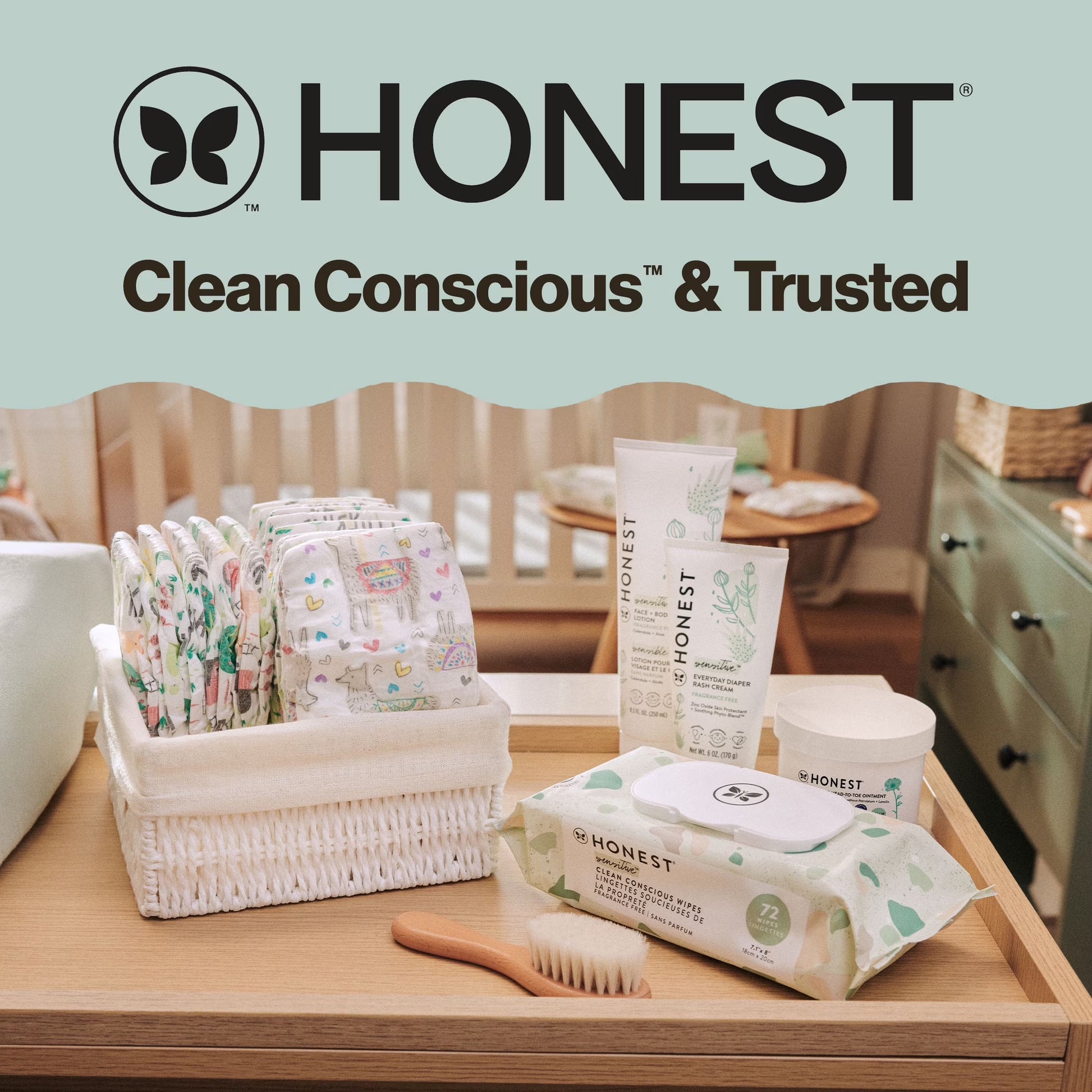 ® Clean Conscious Baby Diapers Size Newborn (<10 Lbs), Hypoallergenic and Plant Based, 48 Count