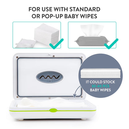 Travel Friendly Portable Baby Compact Wipe Warmer, Gray, with Car Adaptor