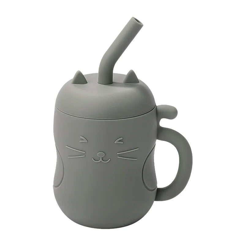 1Pcs Baby Silicone Straw Cup Portable Storage Snack Container Feeding Cup Kids Leakproof Learning Drink Cup