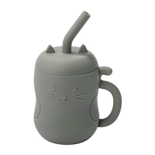 1Pcs Baby Silicone Straw Cup Portable Storage Snack Container Feeding Cup Kids Leakproof Learning Drink Cup