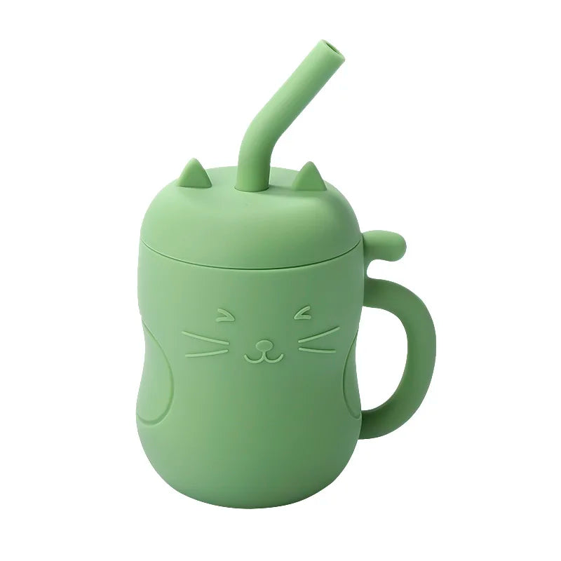 1Pcs Baby Silicone Straw Cup Portable Storage Snack Container Feeding Cup Kids Leakproof Learning Drink Cup
