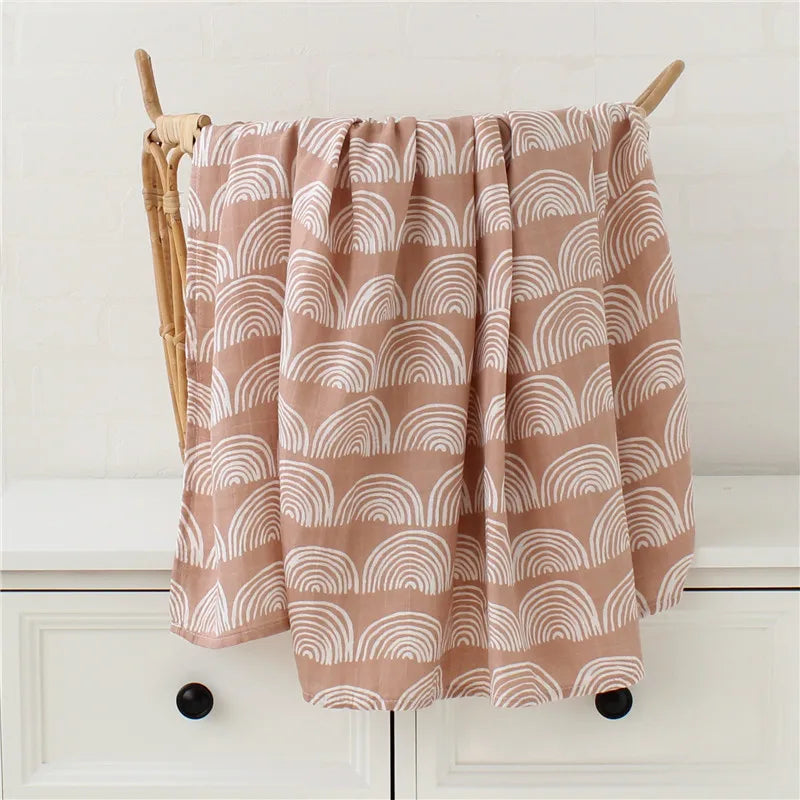 Baby Blankets Newborn Bamboo Cotton Soft Muslin Swaddle Blanket for Newborn Girl and Boy Baby Bath Towel