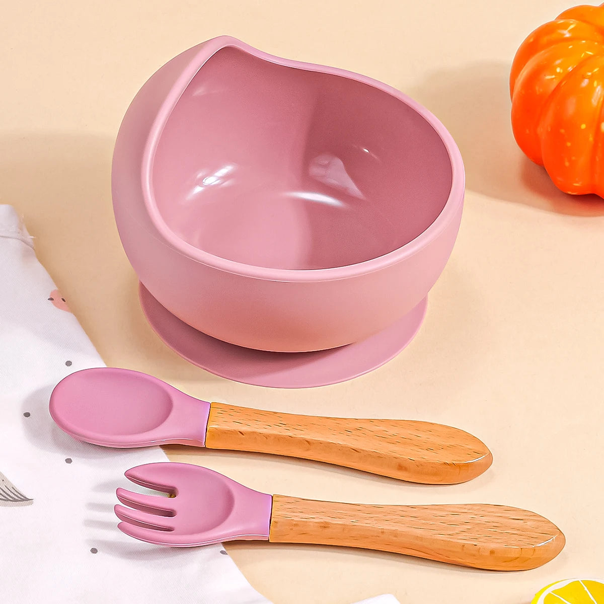 3Pcs/Set Silicone Baby Feeding Bowl Tableware for Kids Waterproof Suction Bowl with Spoon Children Dishes Kitchenware Baby Stuff