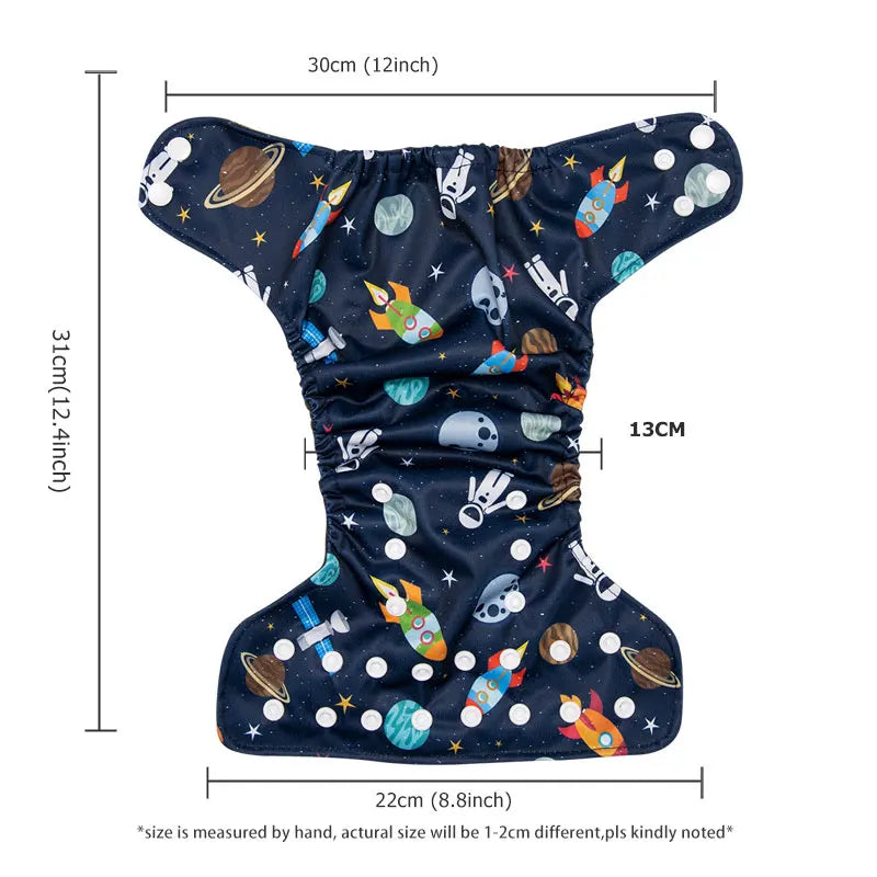 Newborn Diapers Washable Reusable Waterproof Diaper for Newborns 0-3 Months Bamboo Charcoal Double Inner Gusset Baby Item