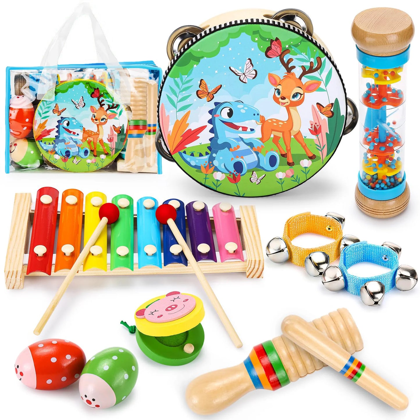 Wooden Percussion Xylophone Music Kit for Toddlers - Educational Musical Instruments for Children
