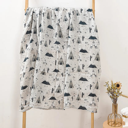 Happy Flute 1Pc 120*110CM Muslin Blanket Newborn Cotton Baby Swaddle Towel Baby Warp Bath Towel Cotton 70%Bamboo+30%Cotton