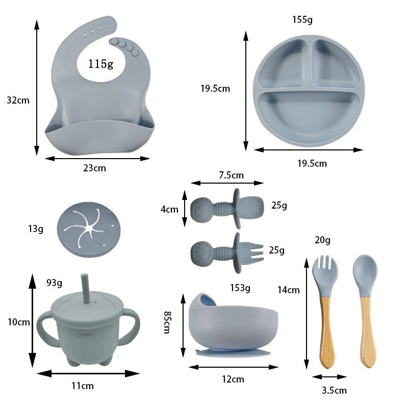 Children'S Feeding Silicone Dinner Plate Set
