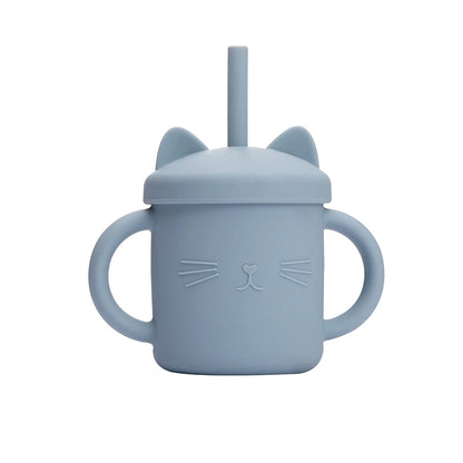 200ML Baby Feeding Drinkware Straw Cup Baby Learning Feeding Bottles Anti-Hot Leakproof Silicone Tableware Toddler Water Bottle