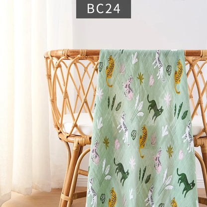 Happy Flute 1Pc 120*110CM Muslin Blanket Newborn Cotton Baby Swaddle Towel Baby Warp Bath Towel Cotton 70%Bamboo+30%Cotton
