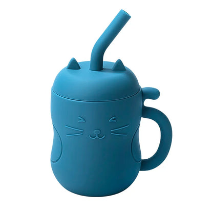 1Pcs Baby Silicone Straw Cup Portable Storage Snack Container Feeding Cup Kids Leakproof Learning Drink Cup