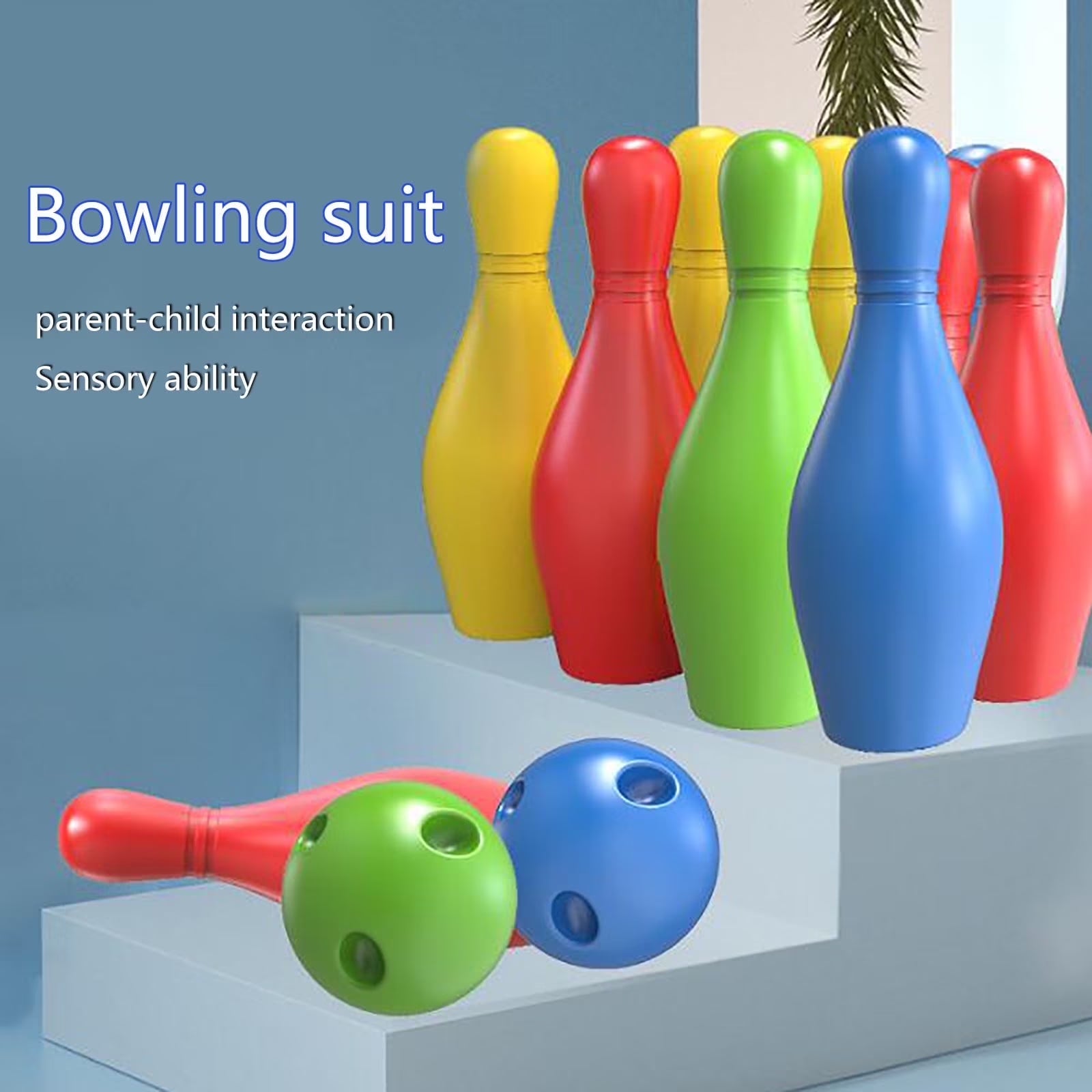 Children's Bowling Set - 12-Piece Interactive Sports Game for Toddlers and Young Children, Ideal for Indoor and Outdoor Play
