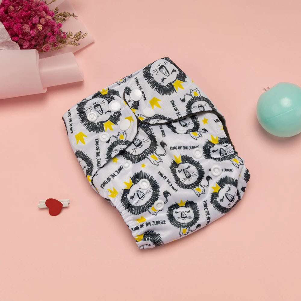 Newborn Diapers Washable Reusable Waterproof Diaper for Newborns 0-3 Months Bamboo Charcoal Double Inner Gusset Baby Item