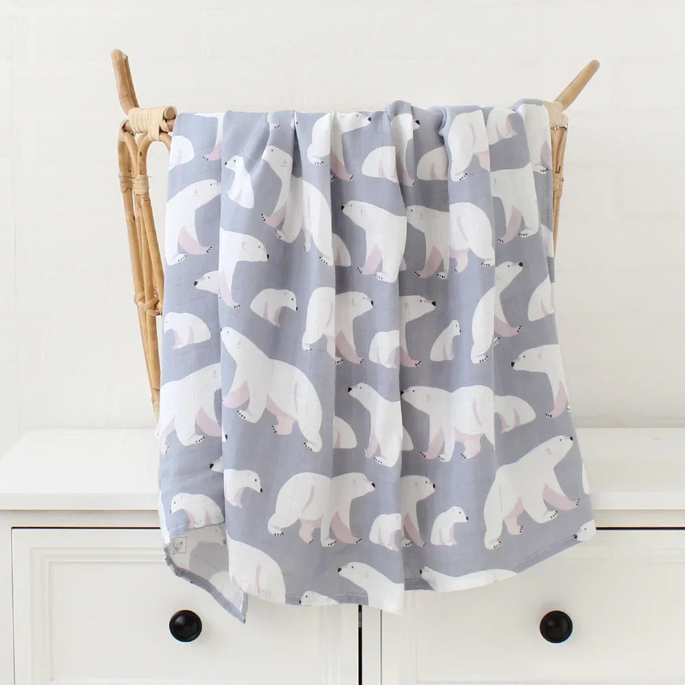 70% Bamboo+30% Cotton Muslin Swaddles Baby Blankets Newborn Bedding Blanket Feeding Cover Flower Baby Blanket Diaper