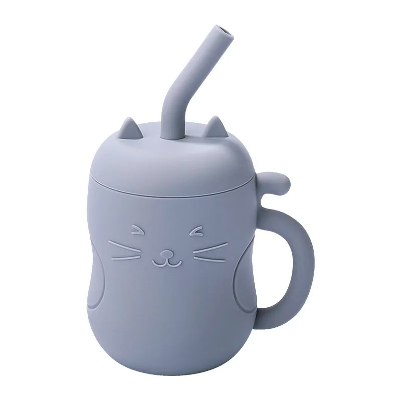 1Pcs Baby Silicone Straw Cup Portable Storage Snack Container Feeding Cup Kids Leakproof Learning Drink Cup
