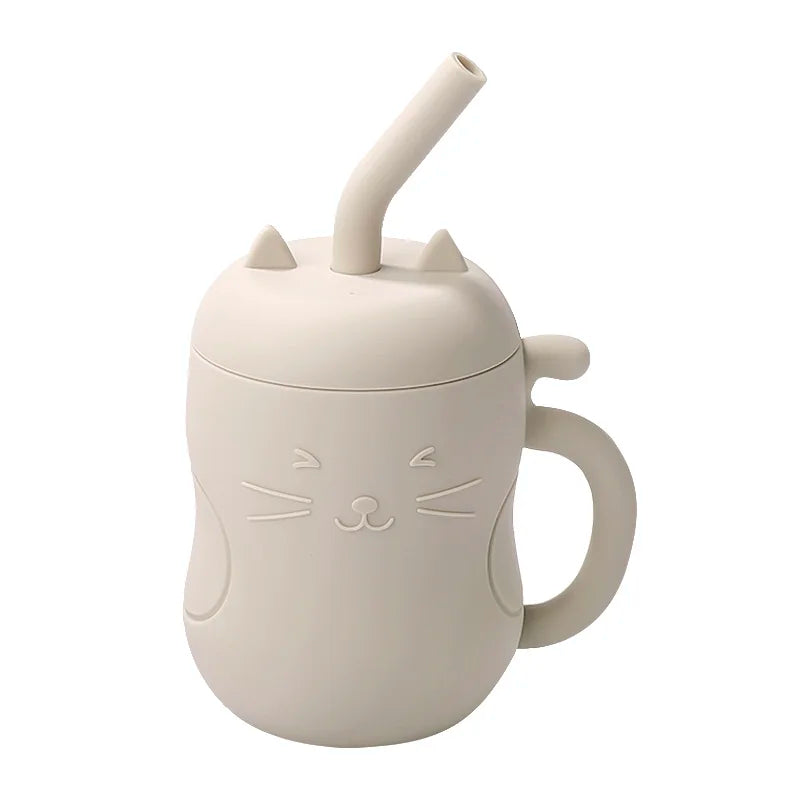 1Pcs Baby Silicone Straw Cup Portable Storage Snack Container Feeding Cup Kids Leakproof Learning Drink Cup