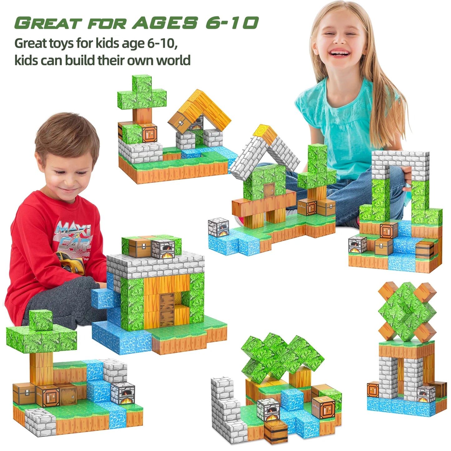 Magnetic Building Blocks - STEM Educational Toy for Children Ages 4-13, Ideal Gift for Boys and Girls, Fidget and Sensory Play