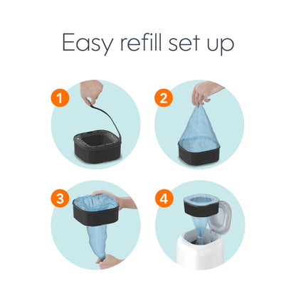 Diaper Pail Square Refills, Unscented, Holds up to 1080 Newborn Diapers, 1 Pack