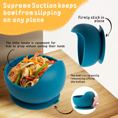 3Pcs/Set Silicone Baby Feeding Bowl Tableware for Kids Waterproof Suction Bowl with Spoon Children Dishes Kitchenware Baby Stuff
