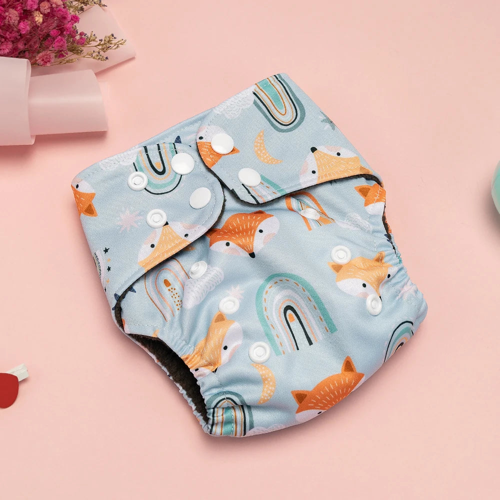 Newborn Diapers Washable Reusable Waterproof Diaper for Newborns 0-3 Months Bamboo Charcoal Double Inner Gusset Baby Item