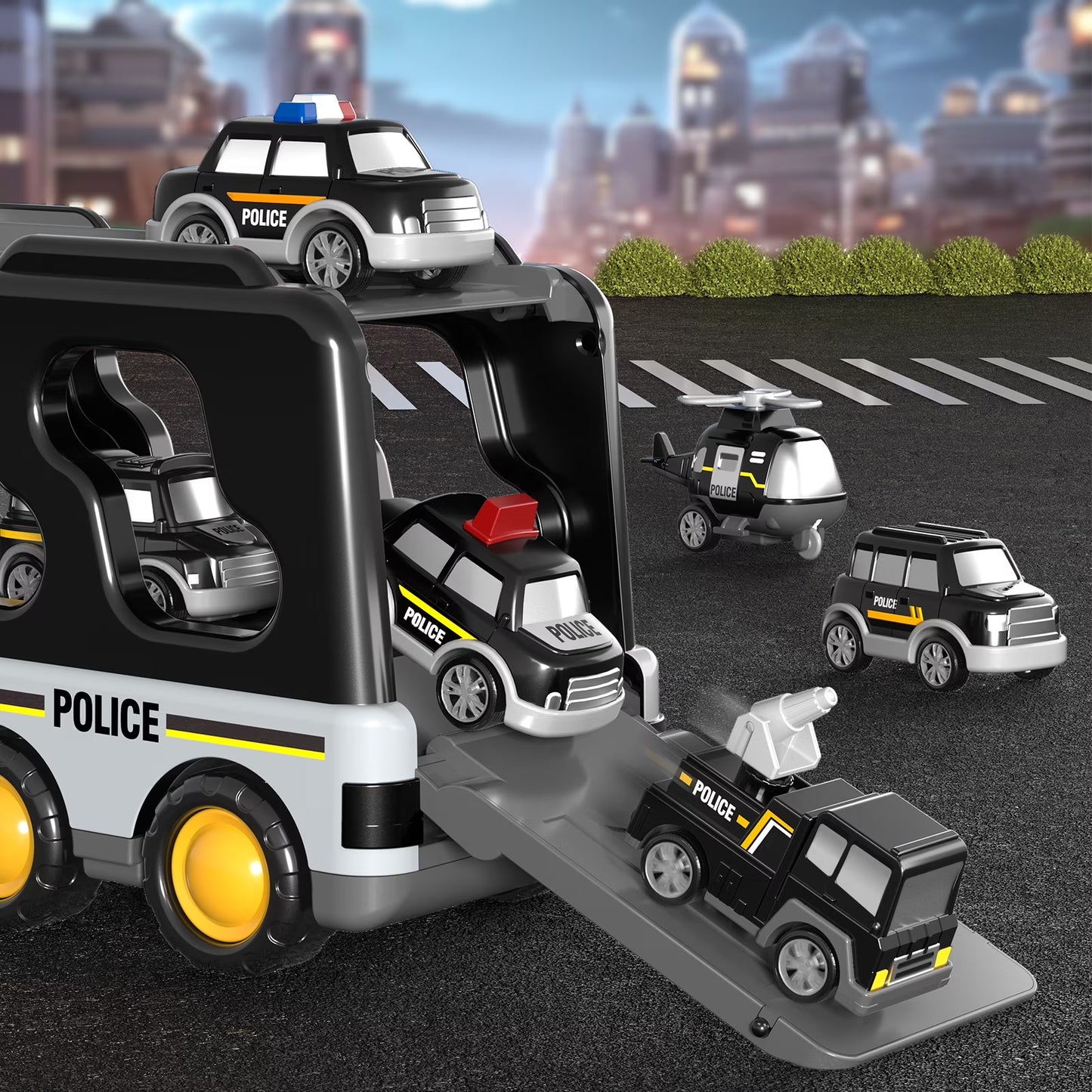 Police Truck Toy Set for Boys Aged 2-6, Ideal Gift for Toddlers and Young Children
