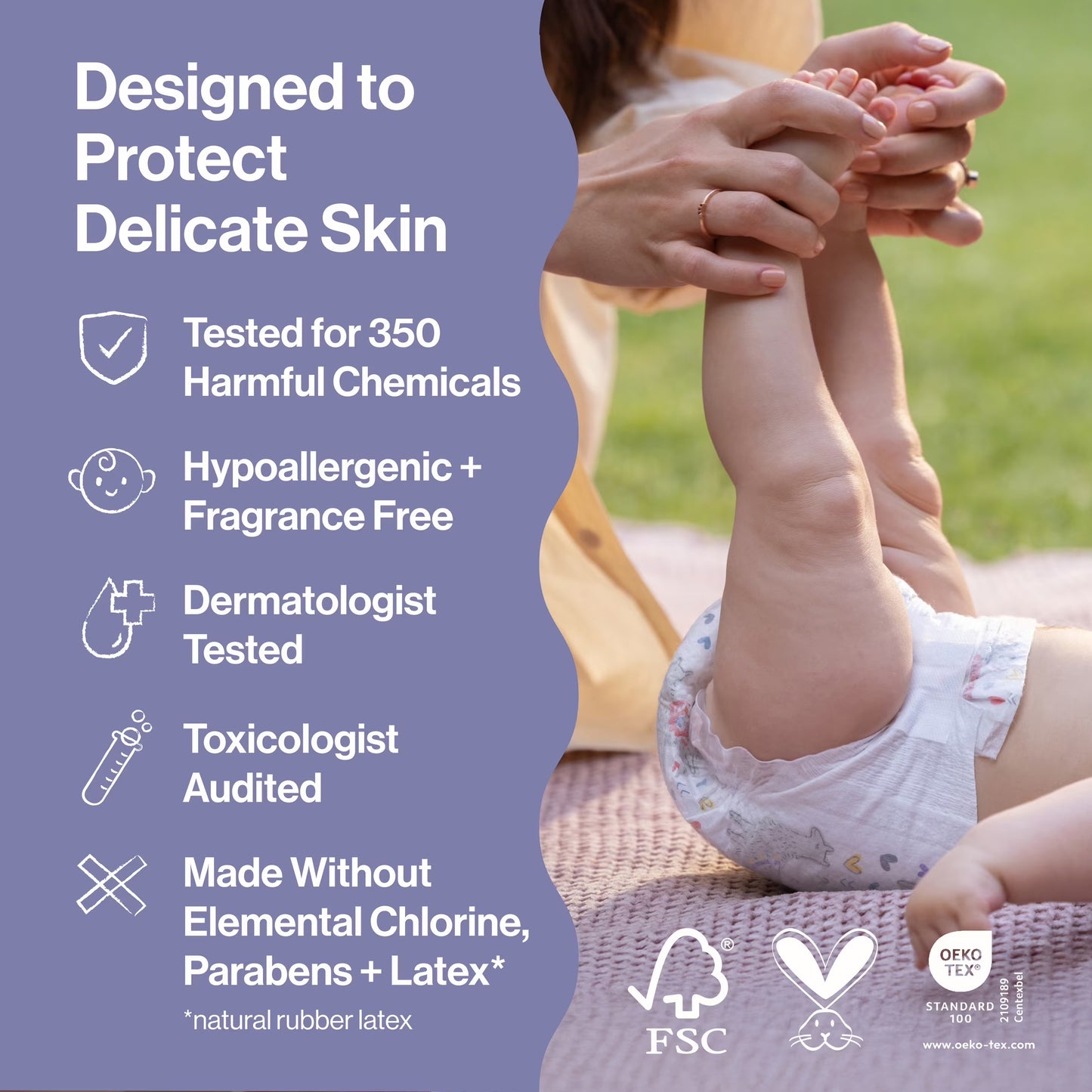 ® Clean Conscious Baby Diapers Size Newborn (<10 Lbs), Hypoallergenic and Plant Based, 48 Count