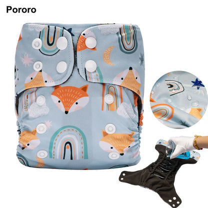 Newborn Diapers Washable Reusable Waterproof Diaper for Newborns 0-3 Months Bamboo Charcoal Double Inner Gusset Baby Item