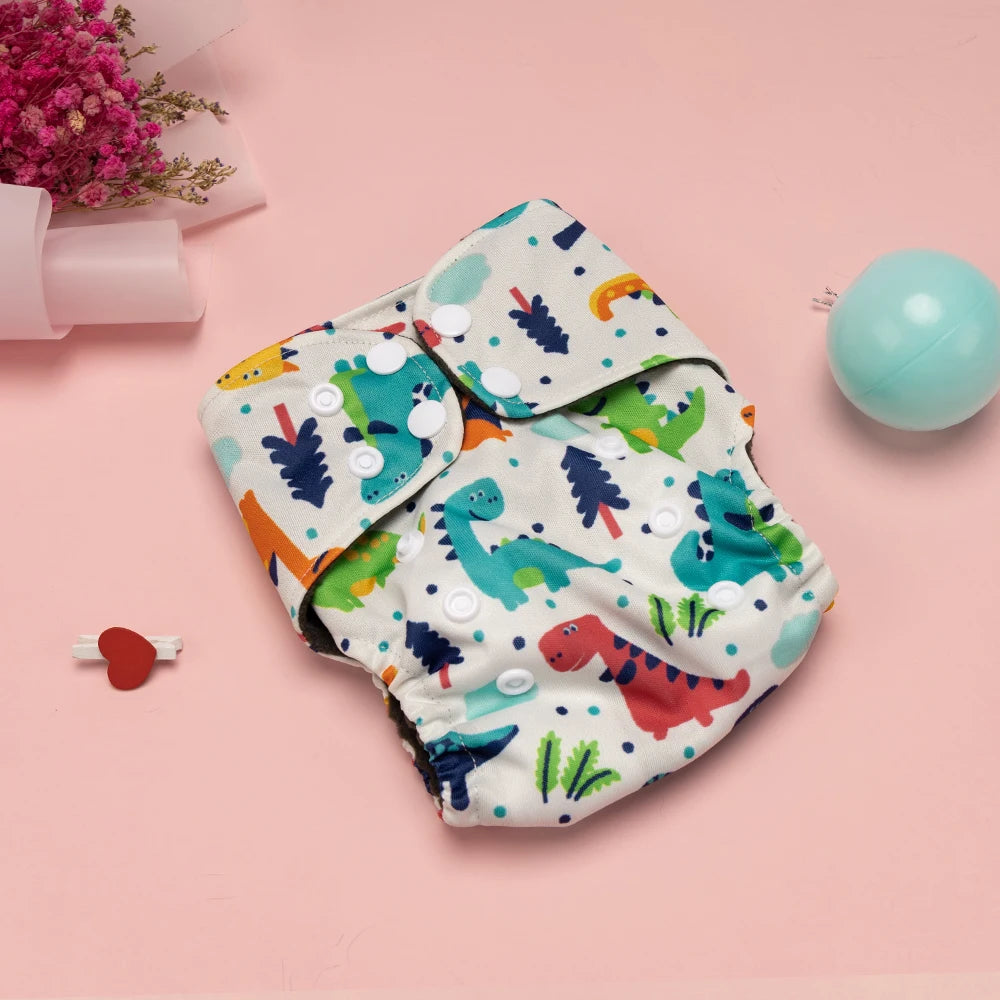 Newborn Diapers Washable Reusable Waterproof Diaper for Newborns 0-3 Months Bamboo Charcoal Double Inner Gusset Baby Item